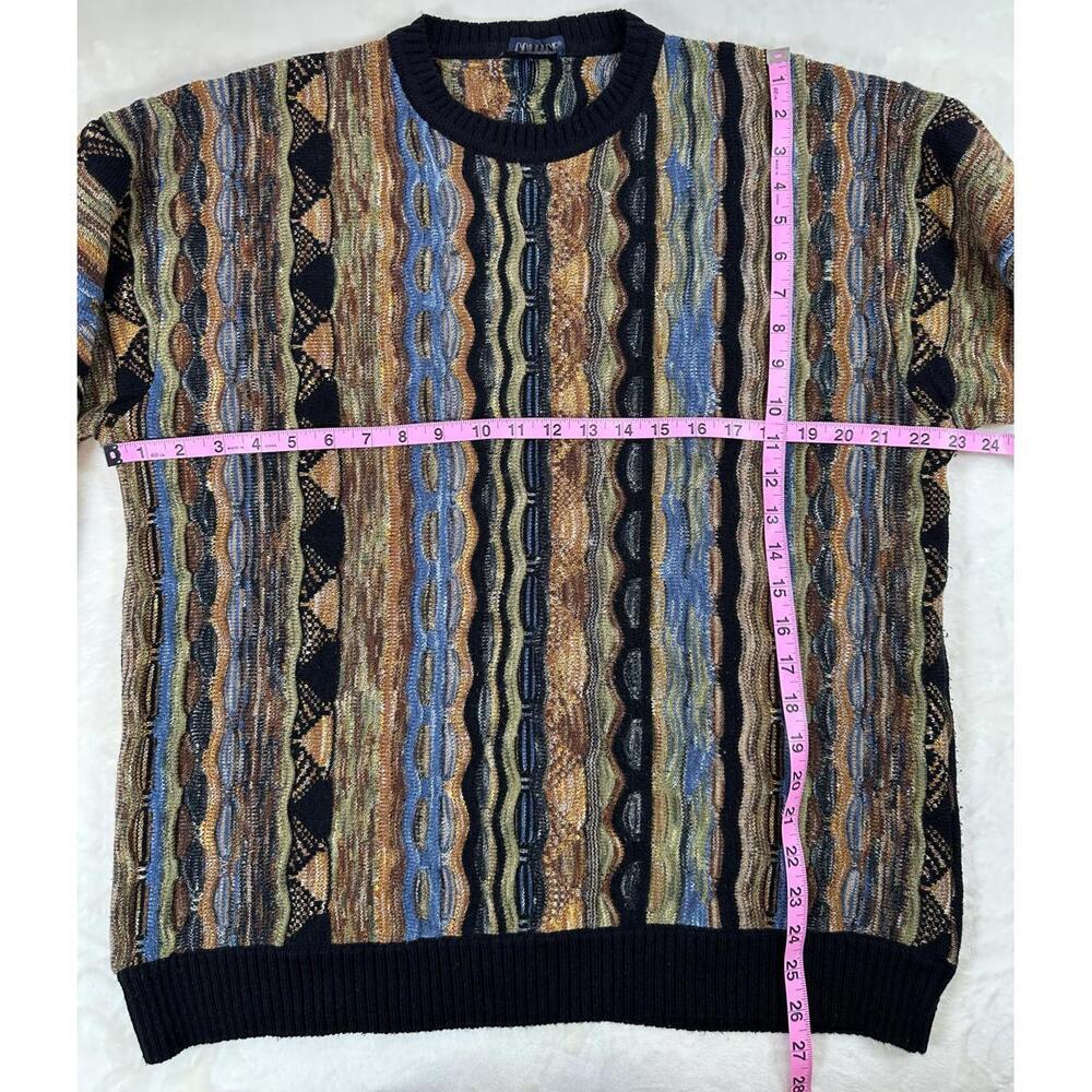 VTG 90s L 3D Marcazzani Italian Textured Knit Sweater Hip Hop Streetwear - Picture 5 of 6